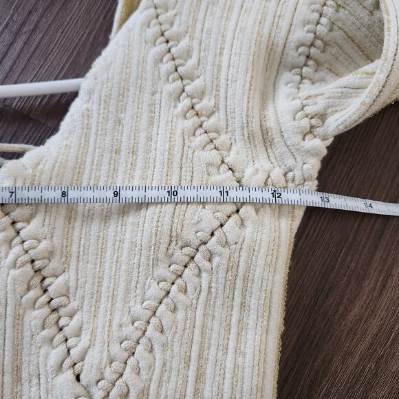 ISA‎ BOULDER lace-Up Knit Top / Dress S Cream Cocktail Y2K Retro Party - Picture 12 of 13